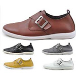 a pair of white shoes