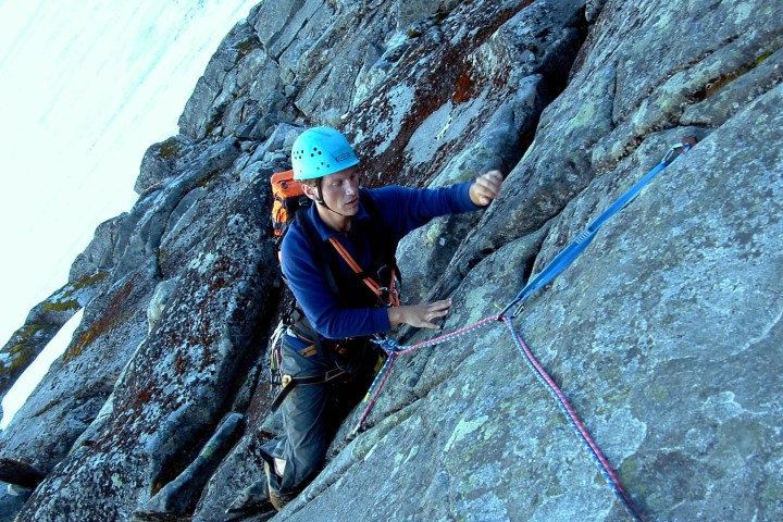 a man skiing down a mountain