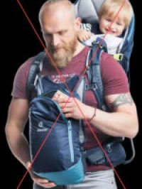 a person carrying a child